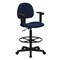 Flash Furniture 42.75" Navy Blue and Black Contemporary Drafting Chair with Adjustable Arms